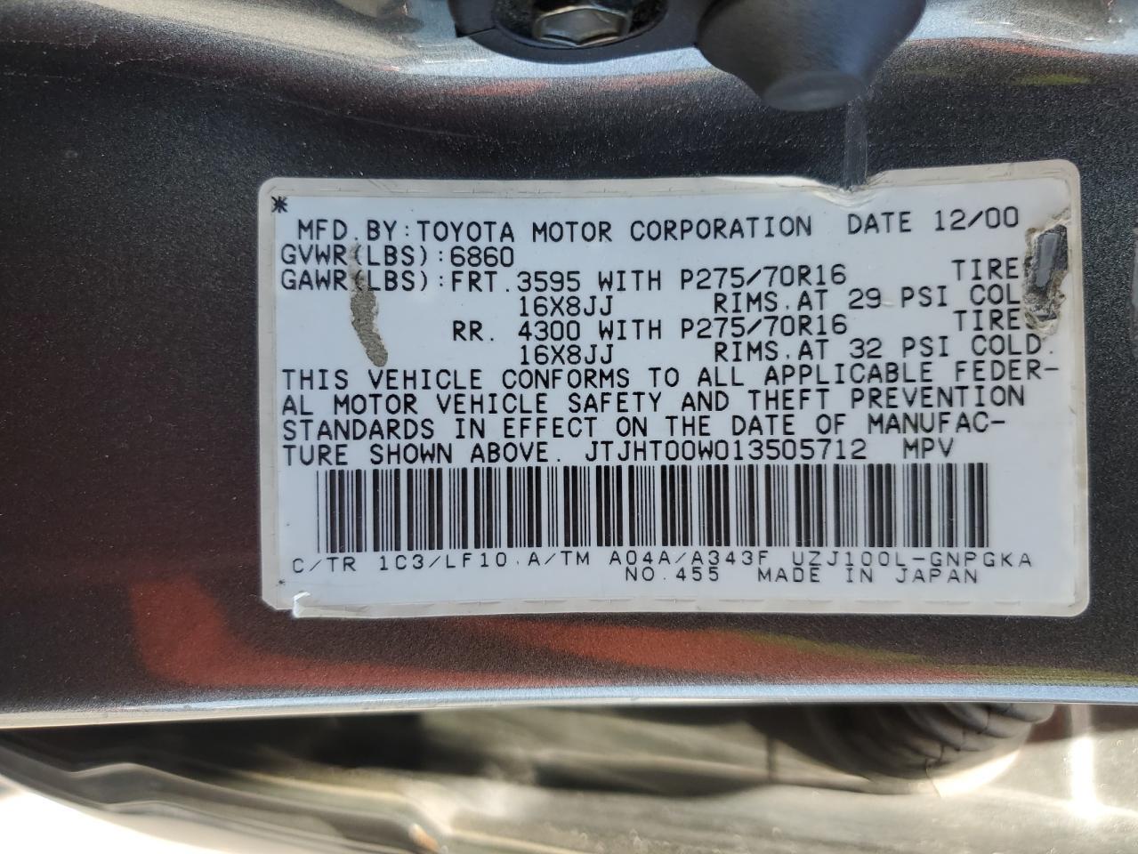2001 LEXUS Lx 470