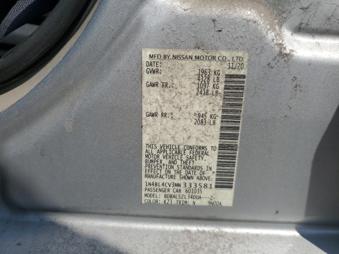 2021 NISSAN ALTIMA
