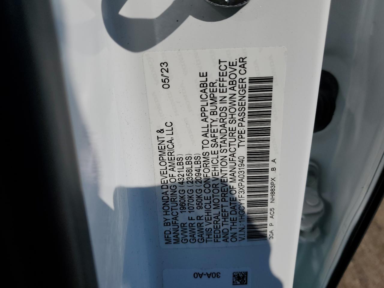 2023 HONDA ACCORD
