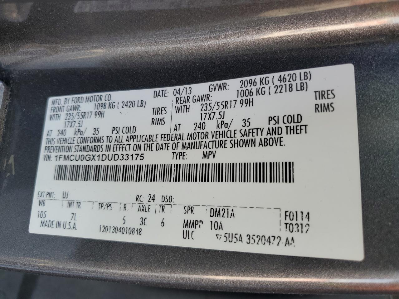 2013 FORD ESCAPE