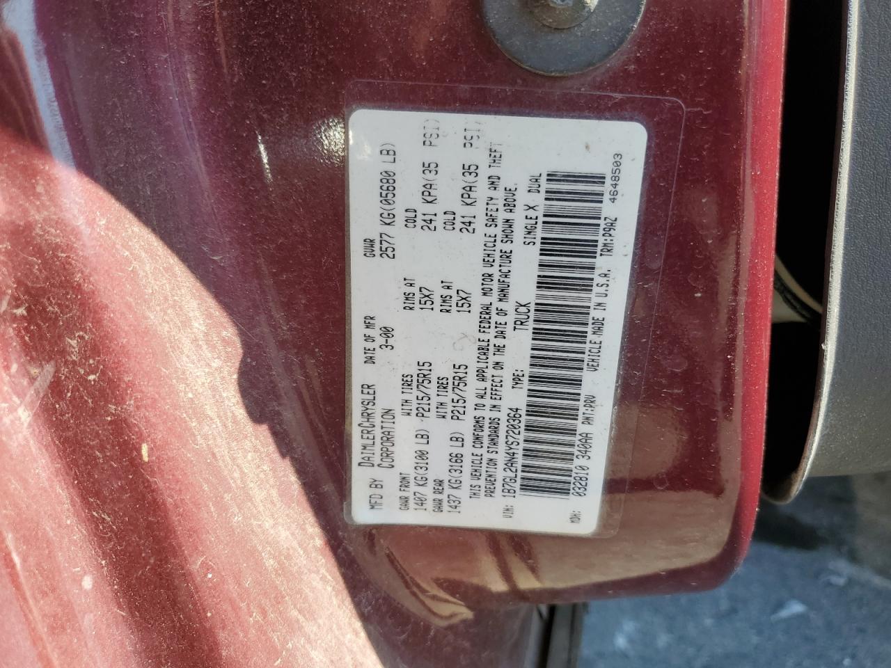 2000 DODGE Dakota
