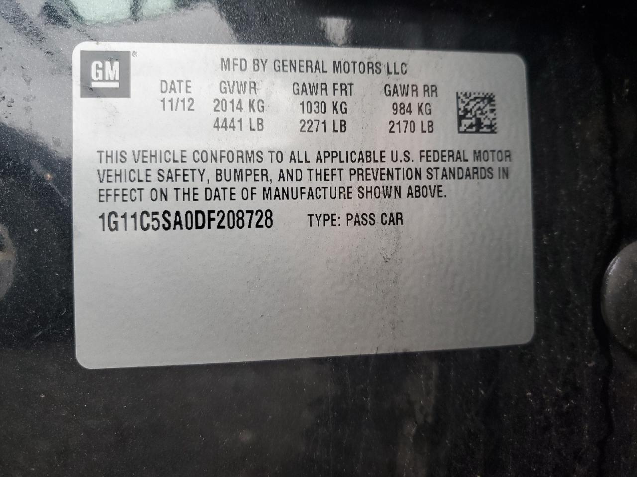 2013 CHEVROLET MALIBU