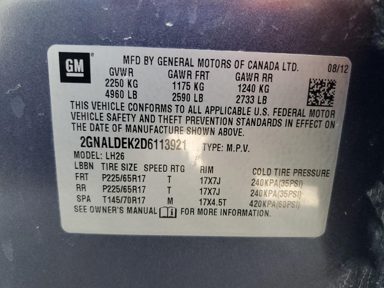 2013 CHEVROLET EQUINOX