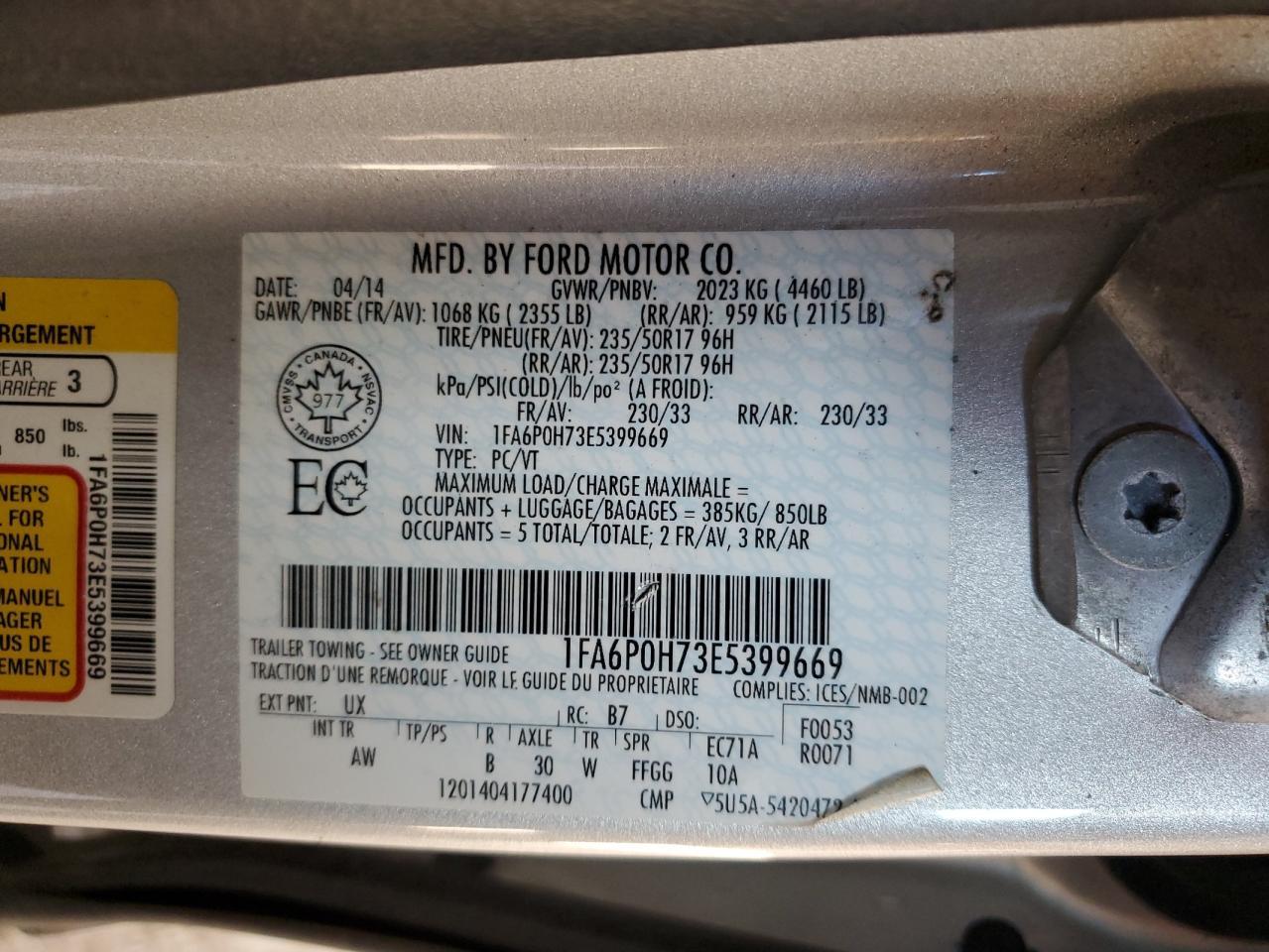 2014 FORD FUSION