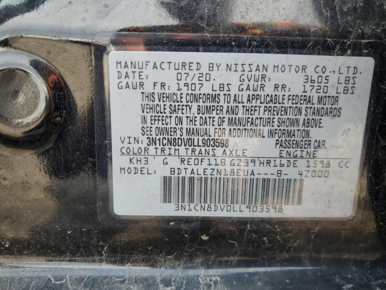 2020 NISSAN VERSA