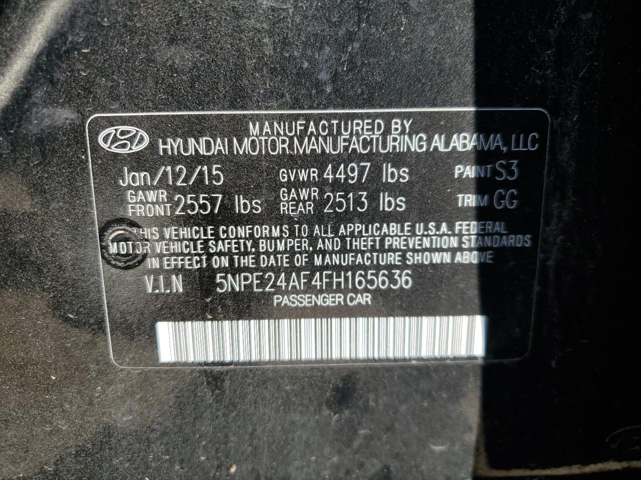 2015 HYUNDAI SONATA