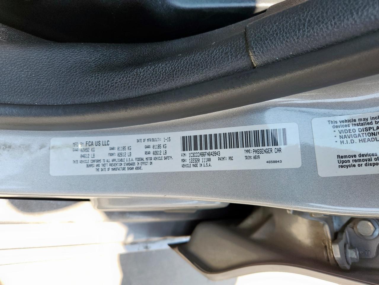 2015 CHRYSLER 200