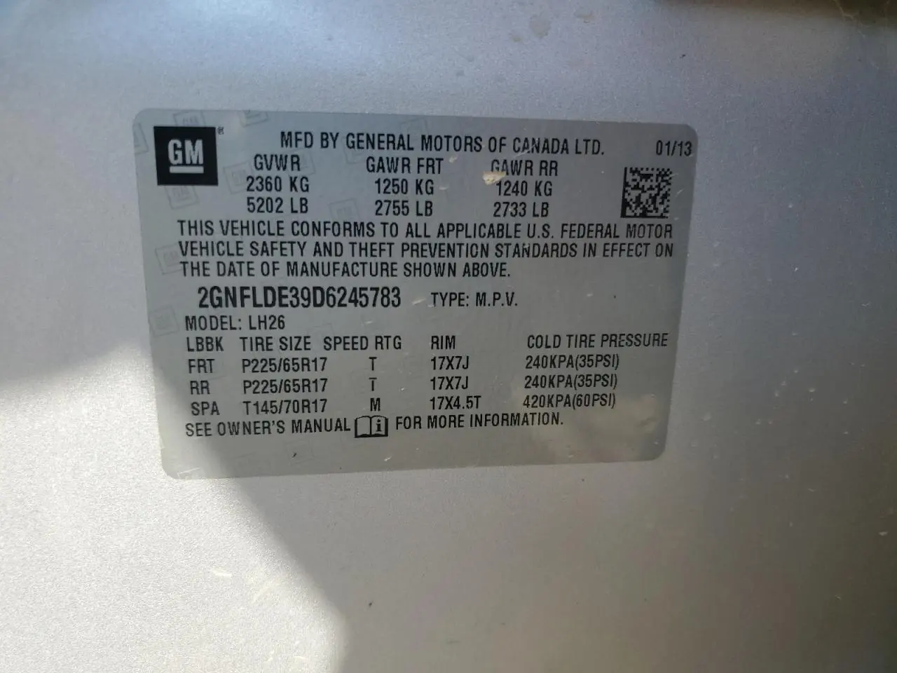 2013 CHEVROLET EQUINOX