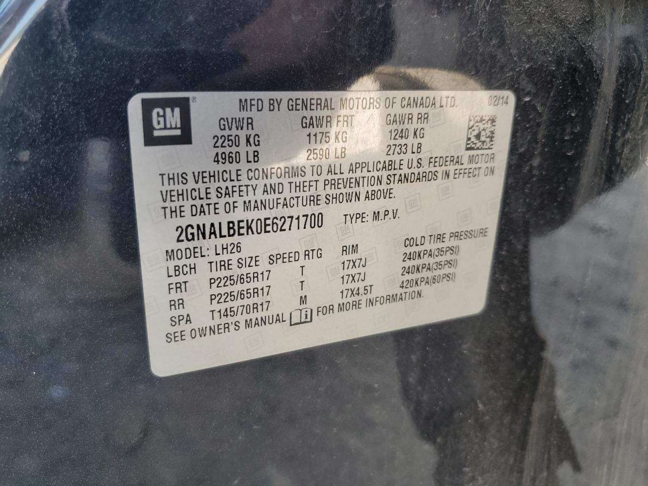2014 CHEVROLET EQUINOX