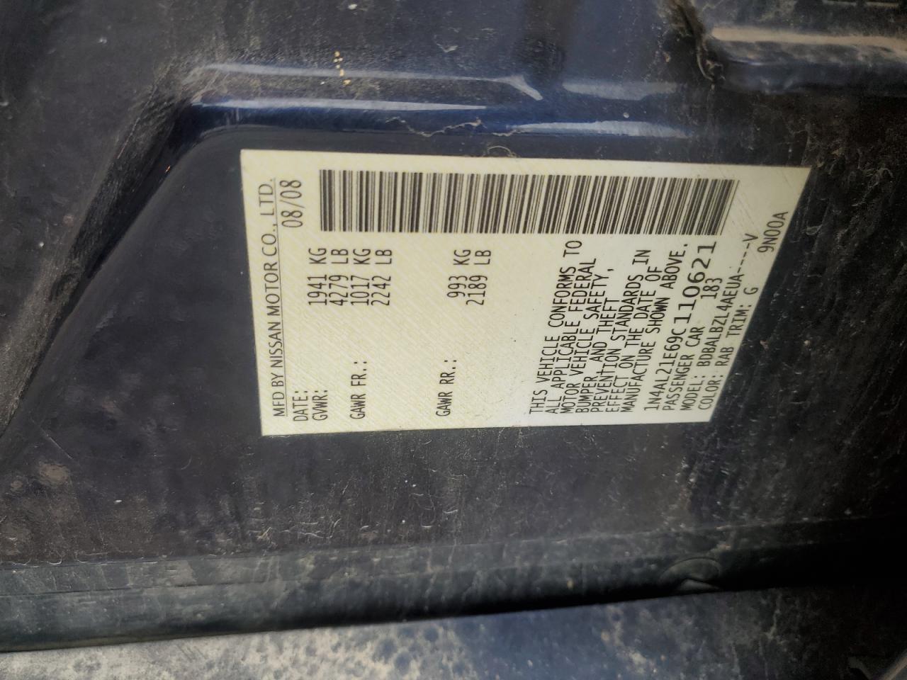 2009 NISSAN ALTIMA