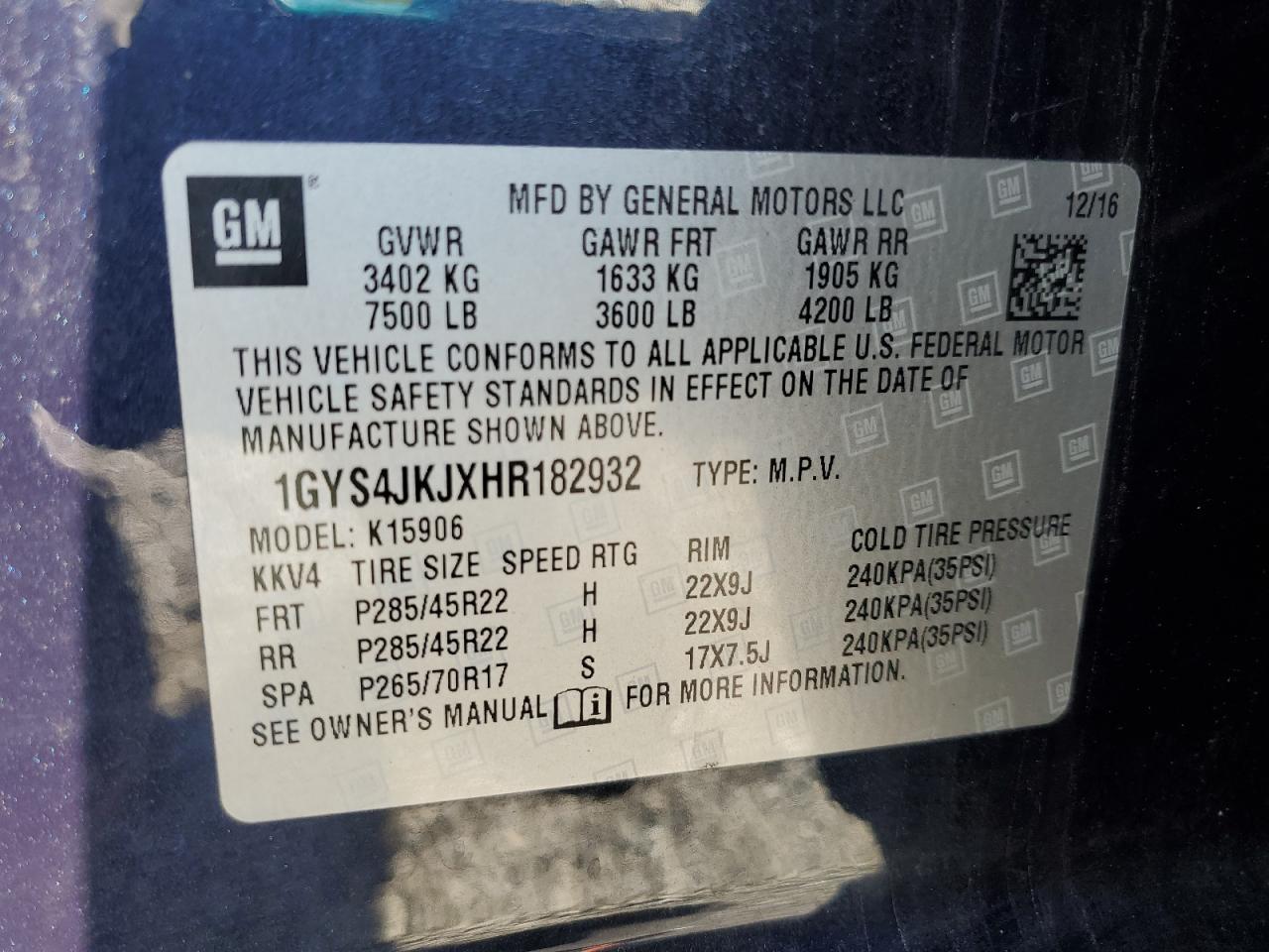 2017 CADILLAC Escalade ESV