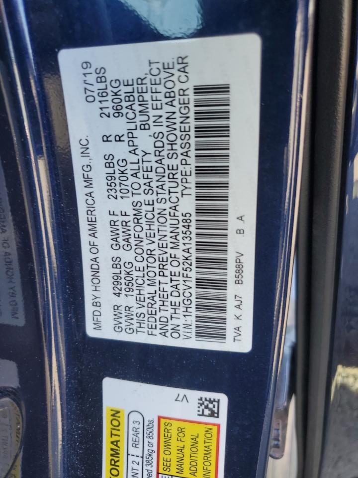 2019 HONDA ACCORD