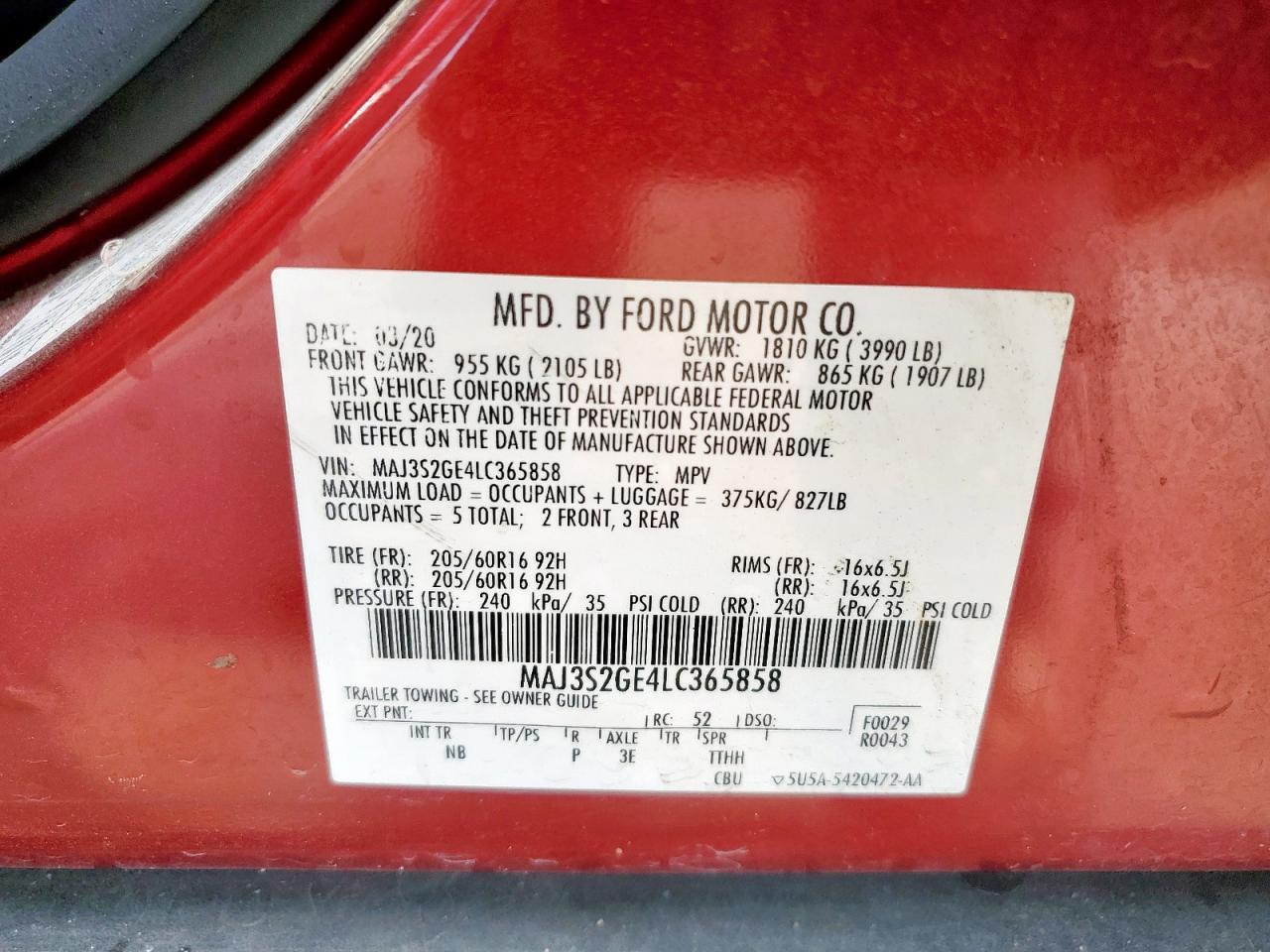 2020 FORD EcoSport