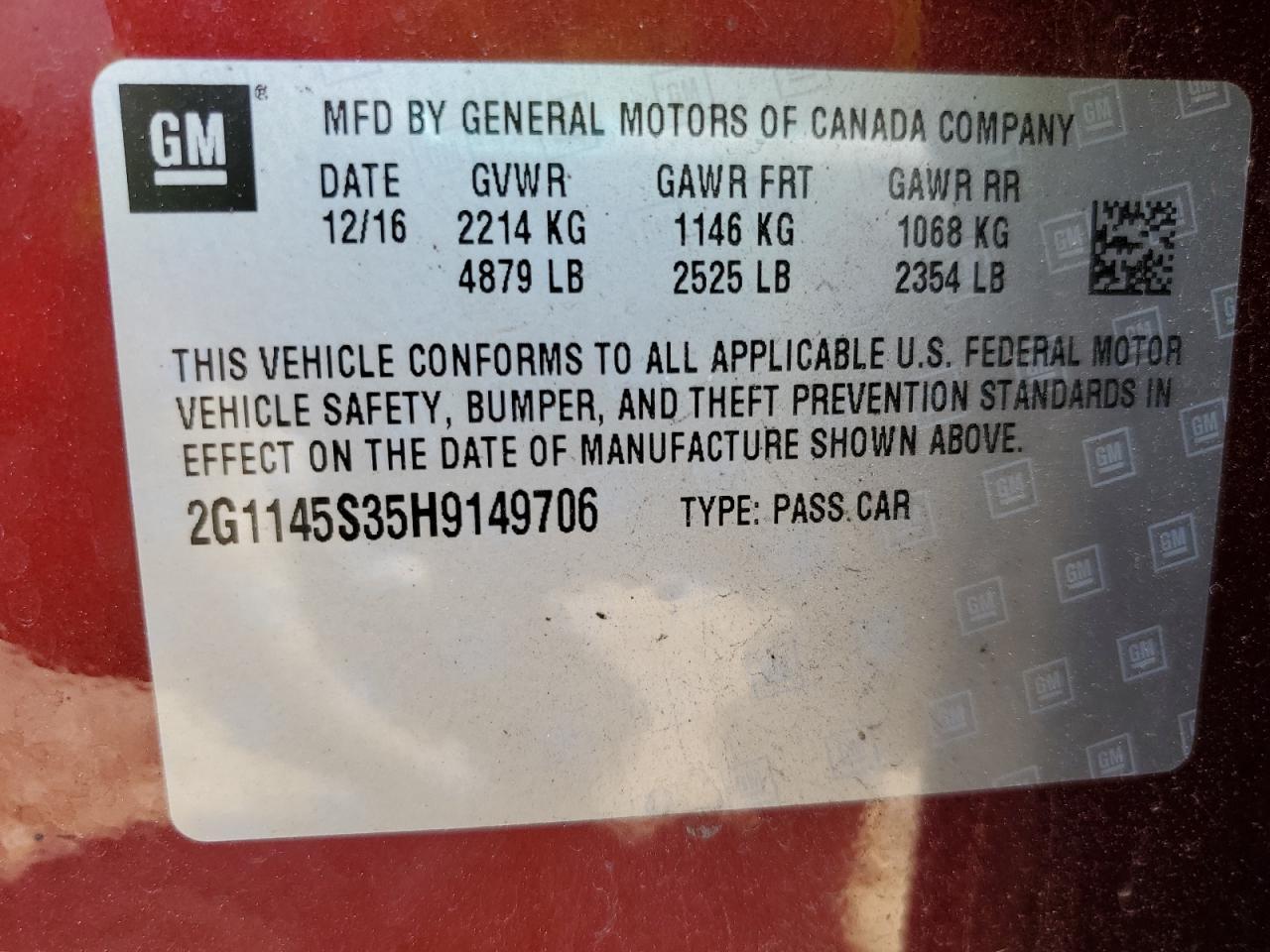 2017 CHEVROLET IMPALA