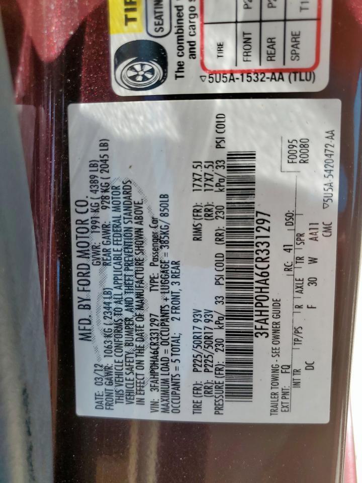2012 FORD FUSION