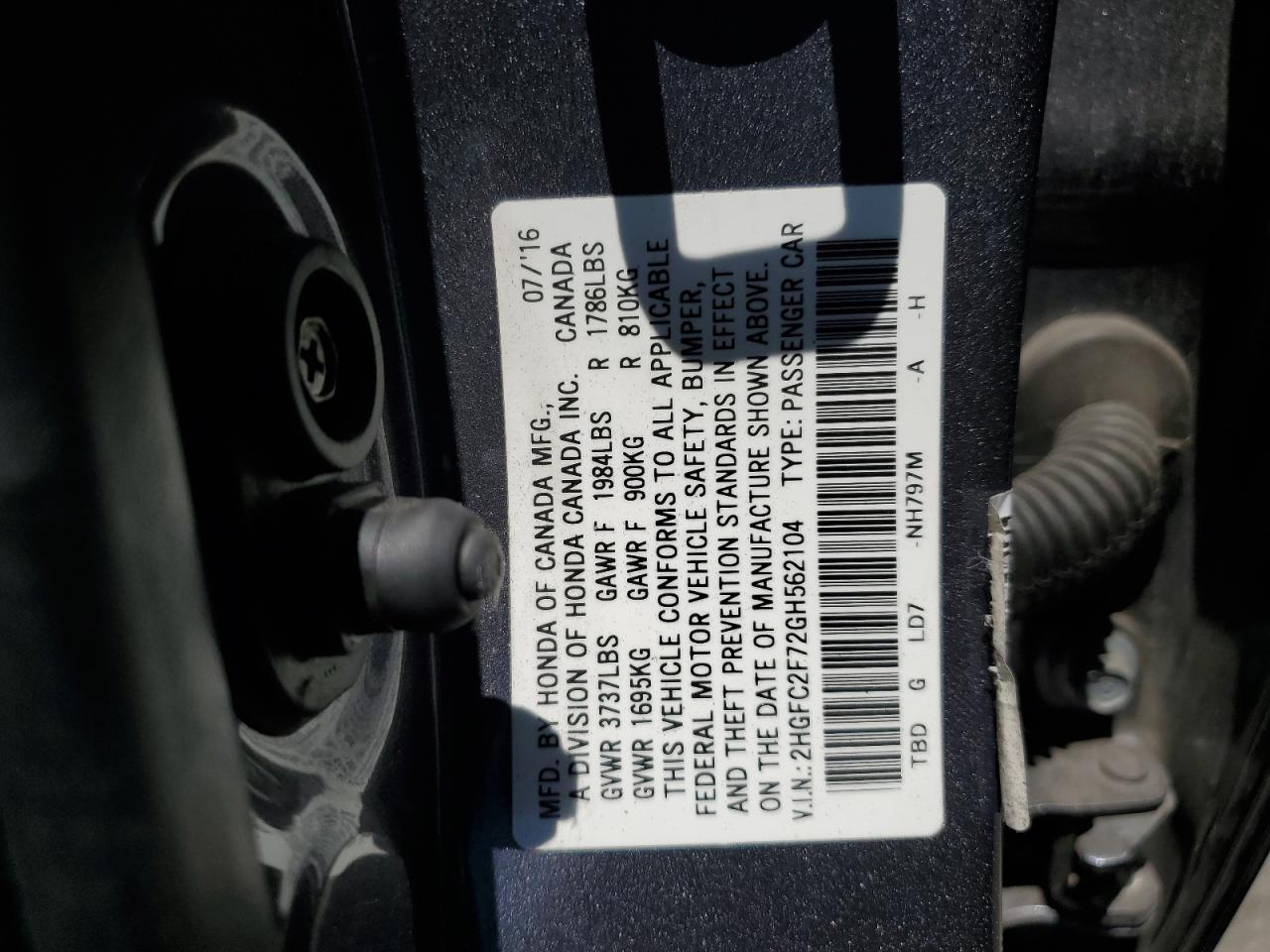 2016 HONDA CIVIC