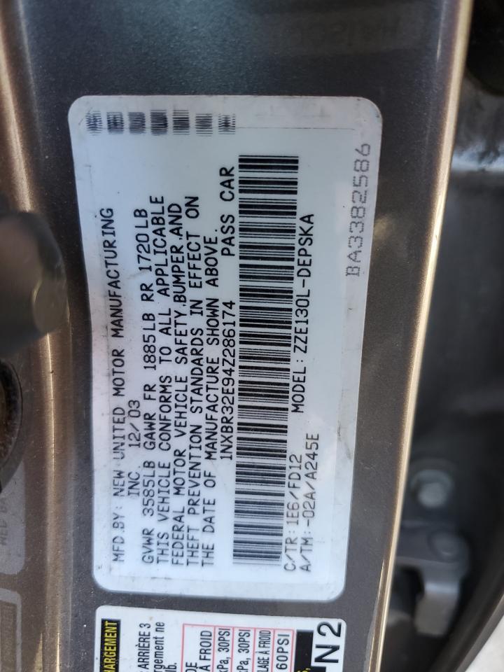 2004 TOYOTA COROLLA