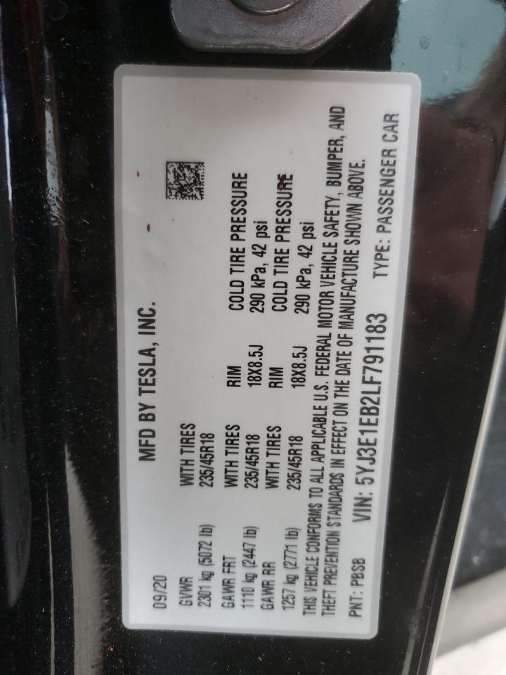 2020 TESLA MODEL 3