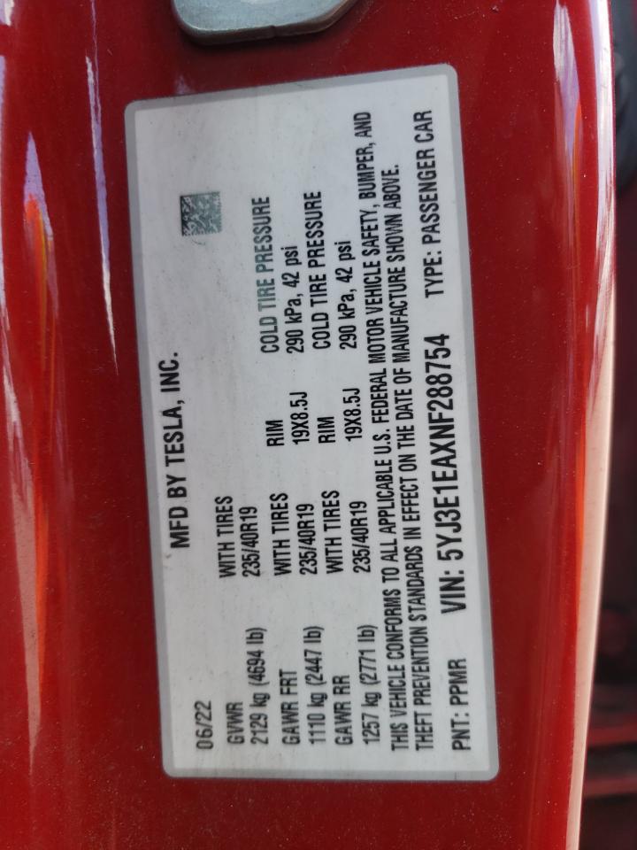 2022 TESLA MODEL 3