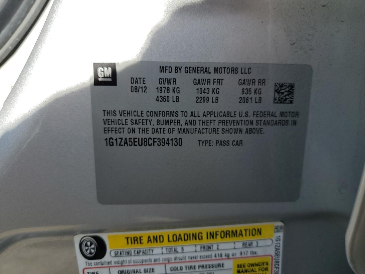 2012 CHEVROLET MALIBU