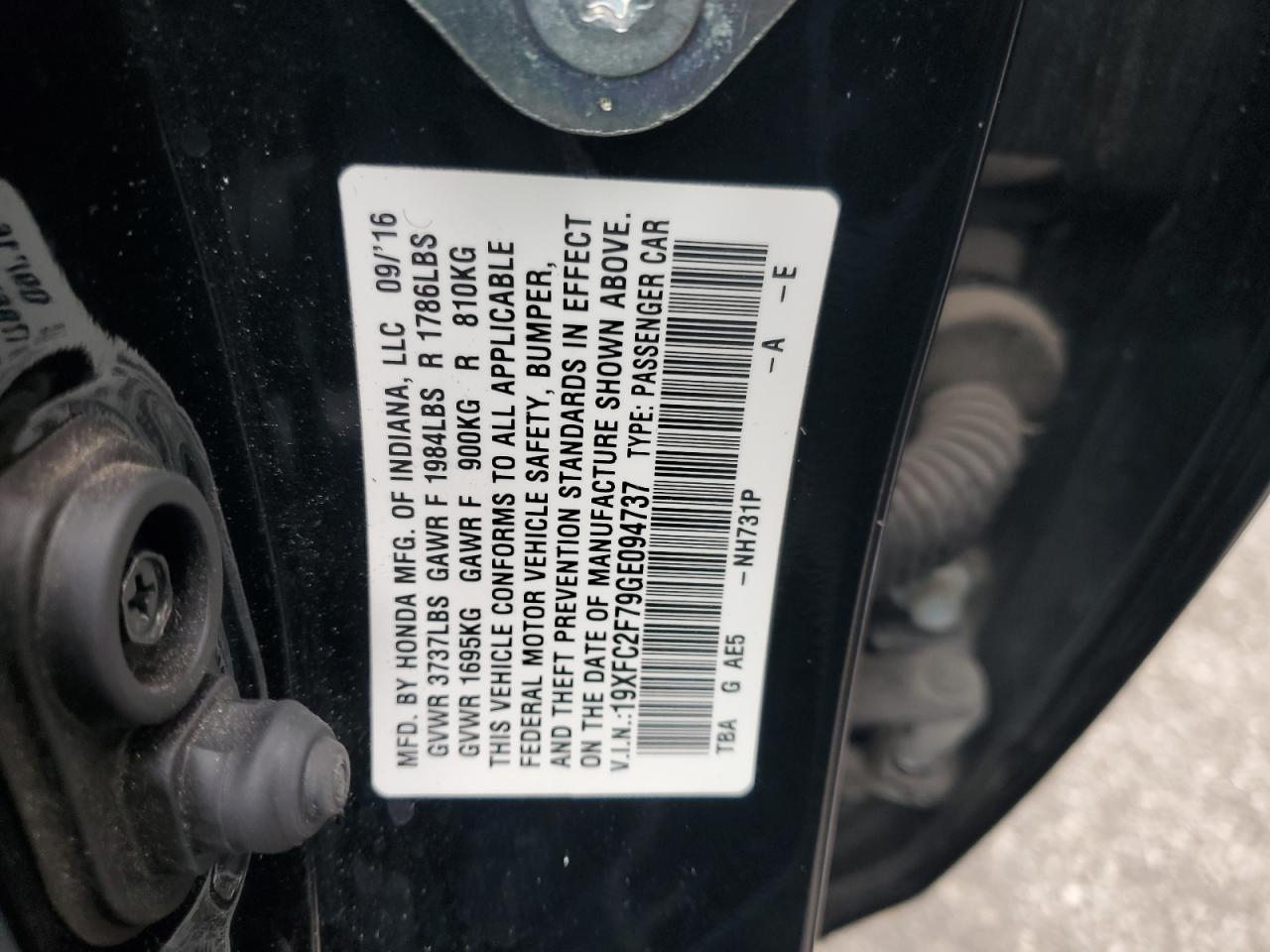 2016 HONDA CIVIC