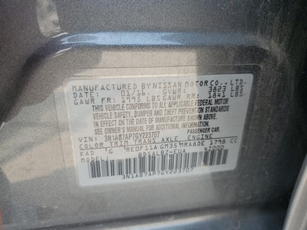 2016 NISSAN SENTRA