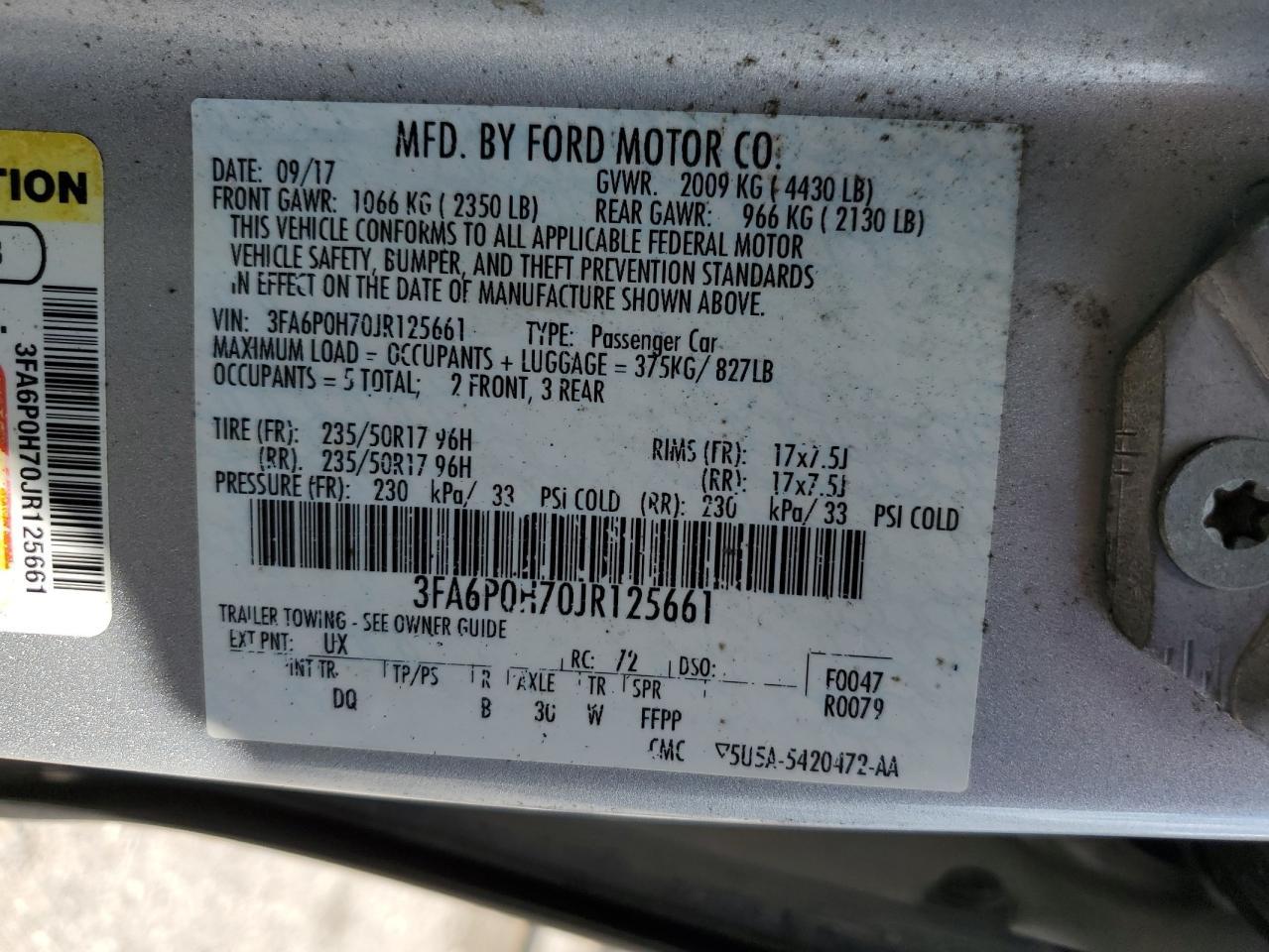 2018 FORD FUSION