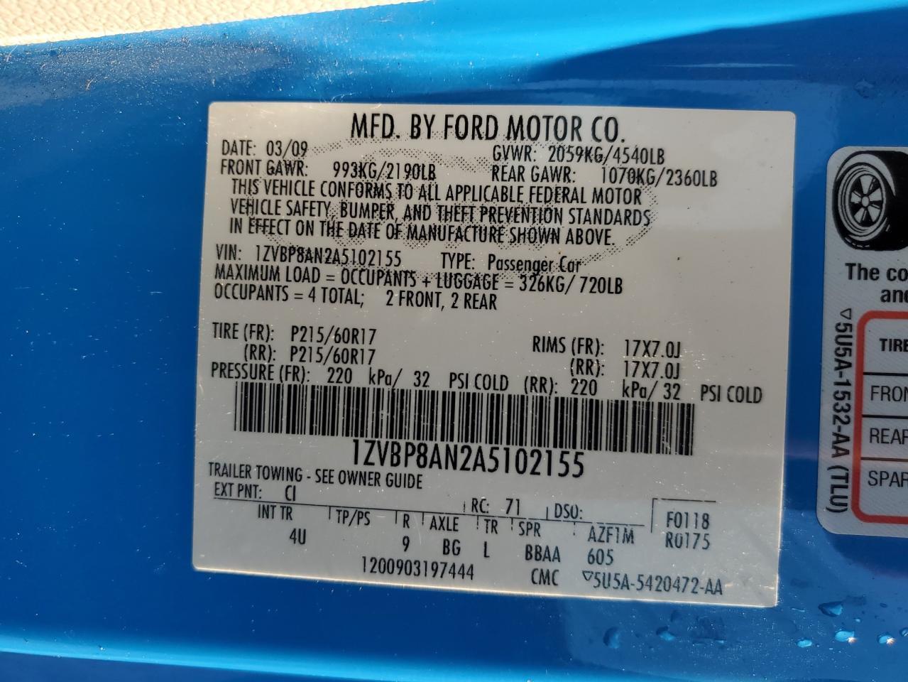 2010 FORD MUSTANG