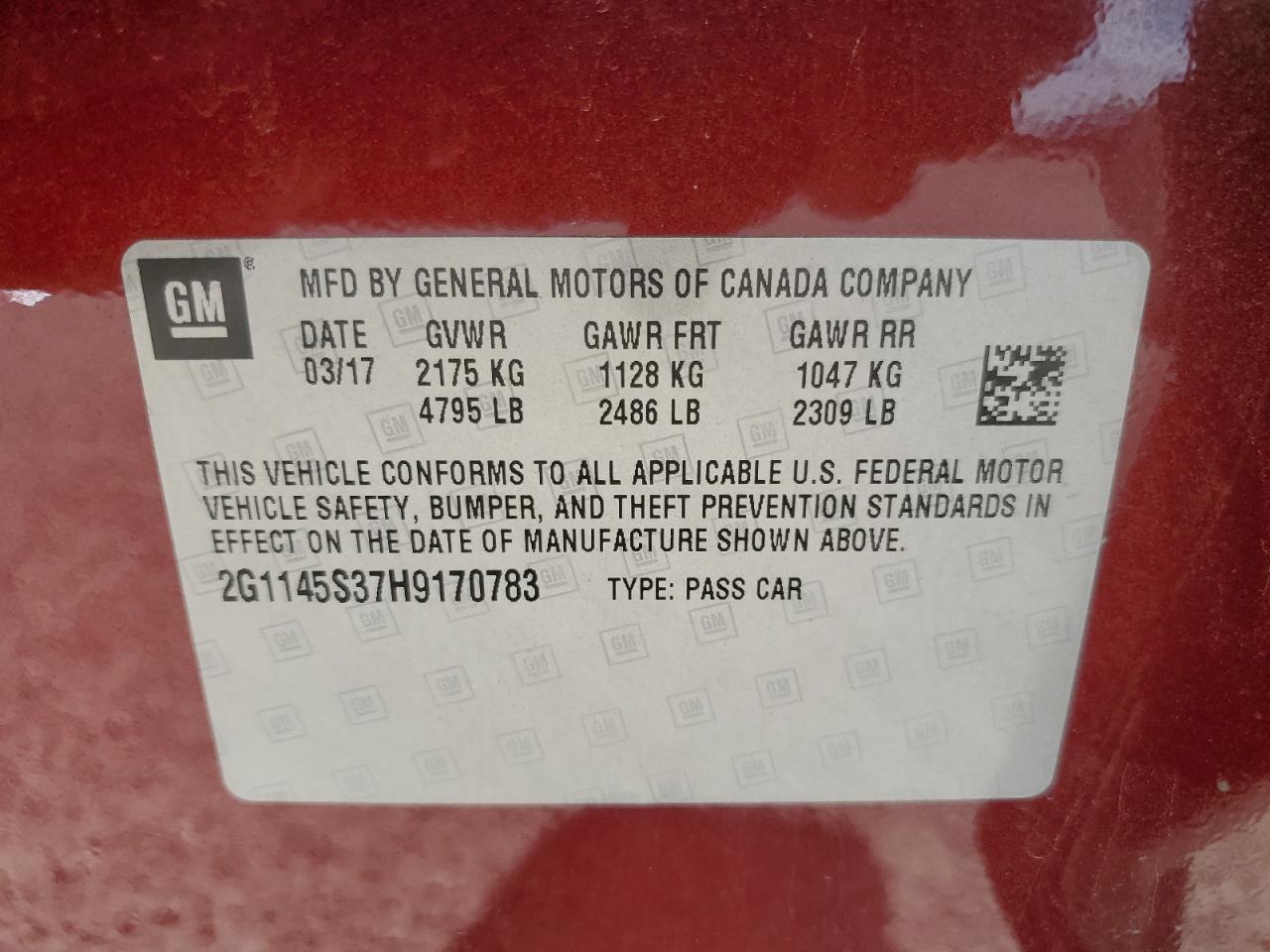 2017 CHEVROLET IMPALA
