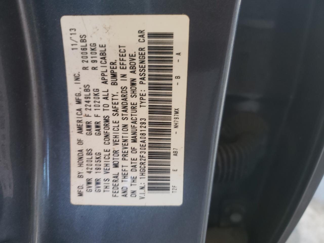 2014 HONDA ACCORD
