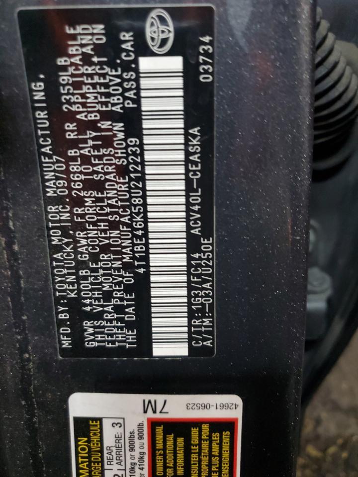 2008 TOYOTA CAMRY