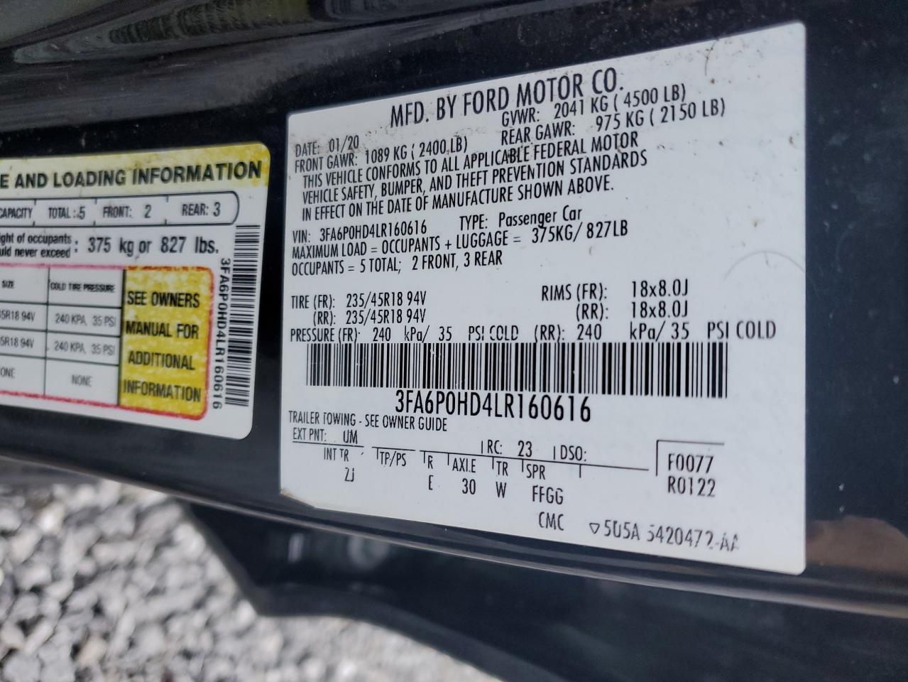 2020 FORD FUSION