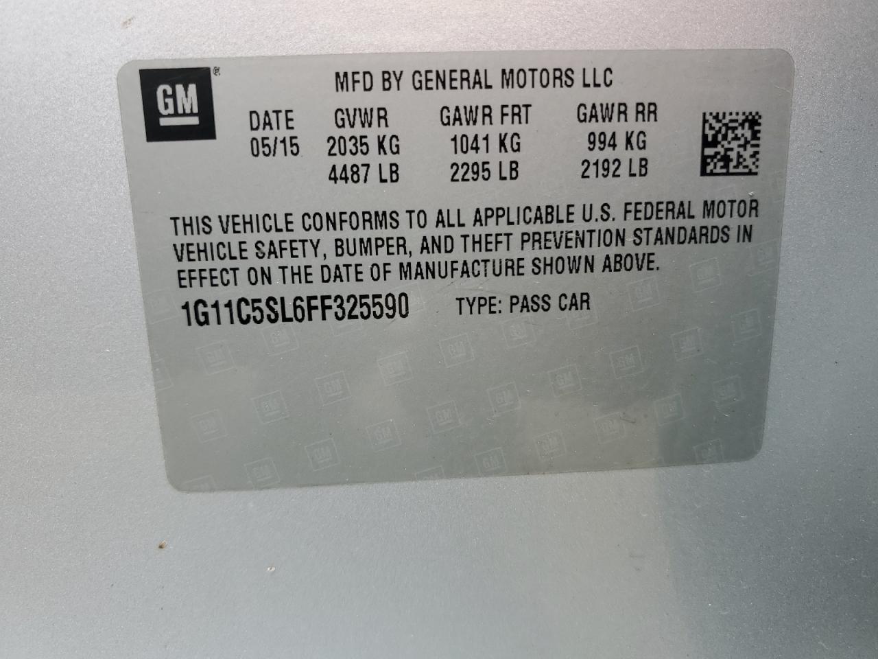 2015 CHEVROLET MALIBU