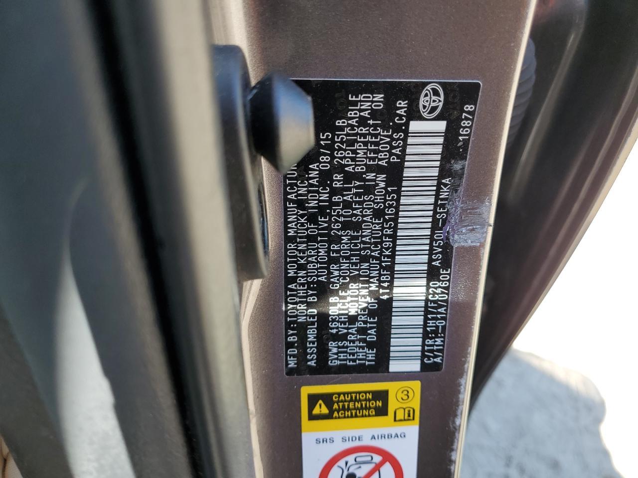 2015 TOYOTA CAMRY