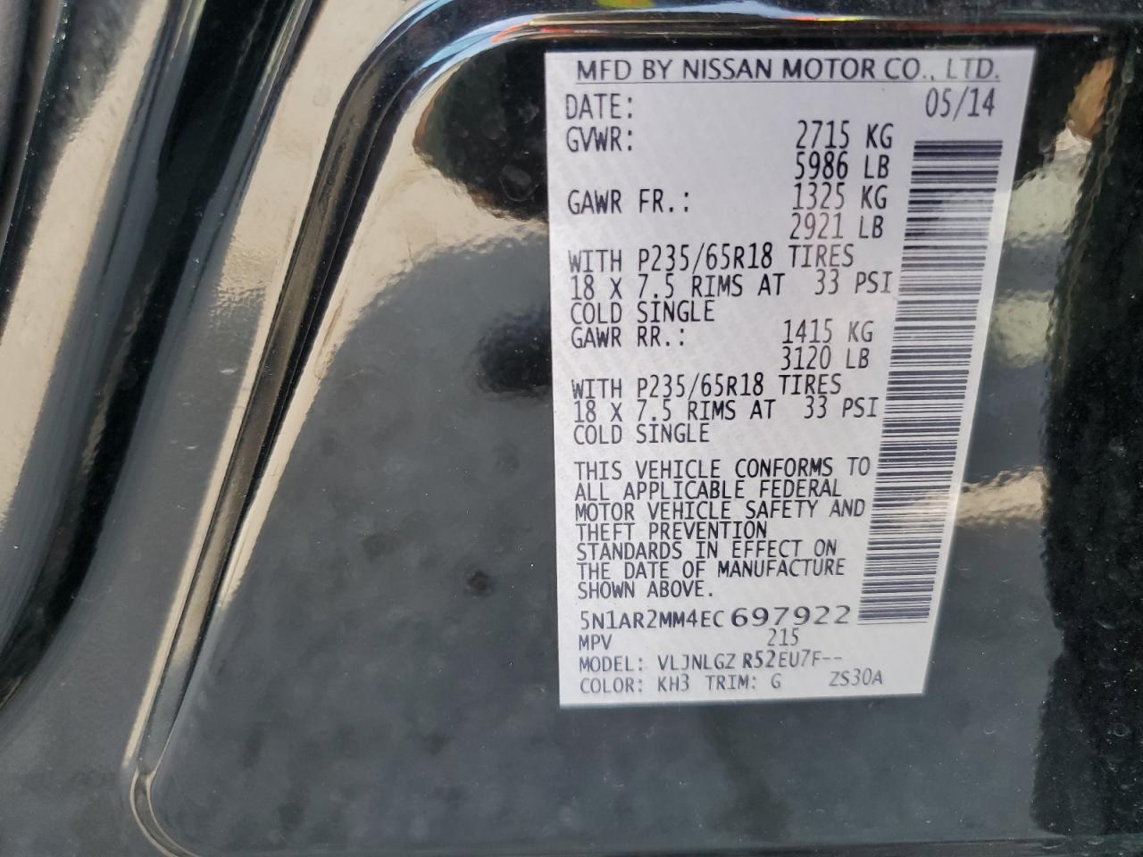 2014 NISSAN PATHFINDER
