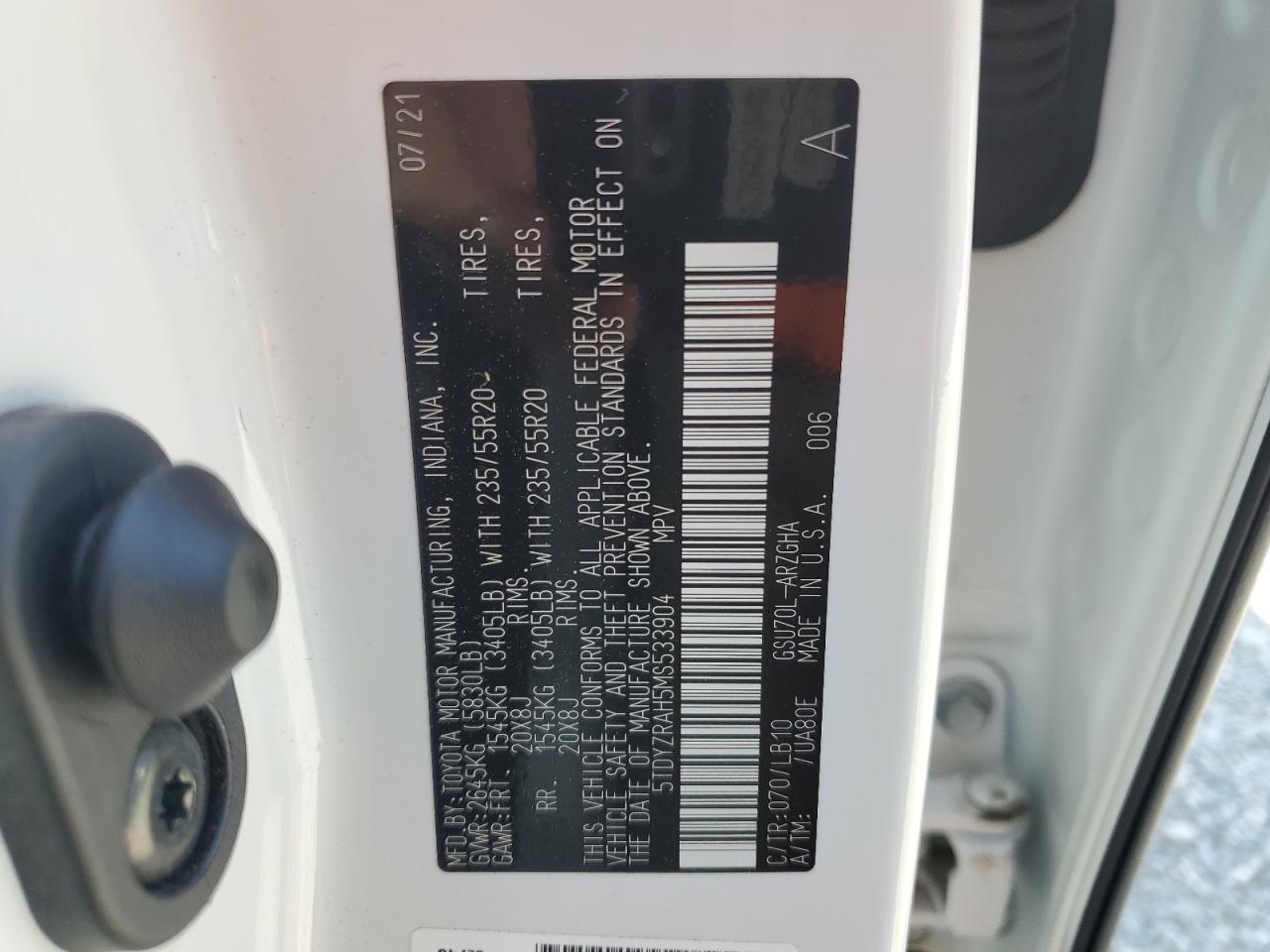 2021 TOYOTA HIGHLANDER