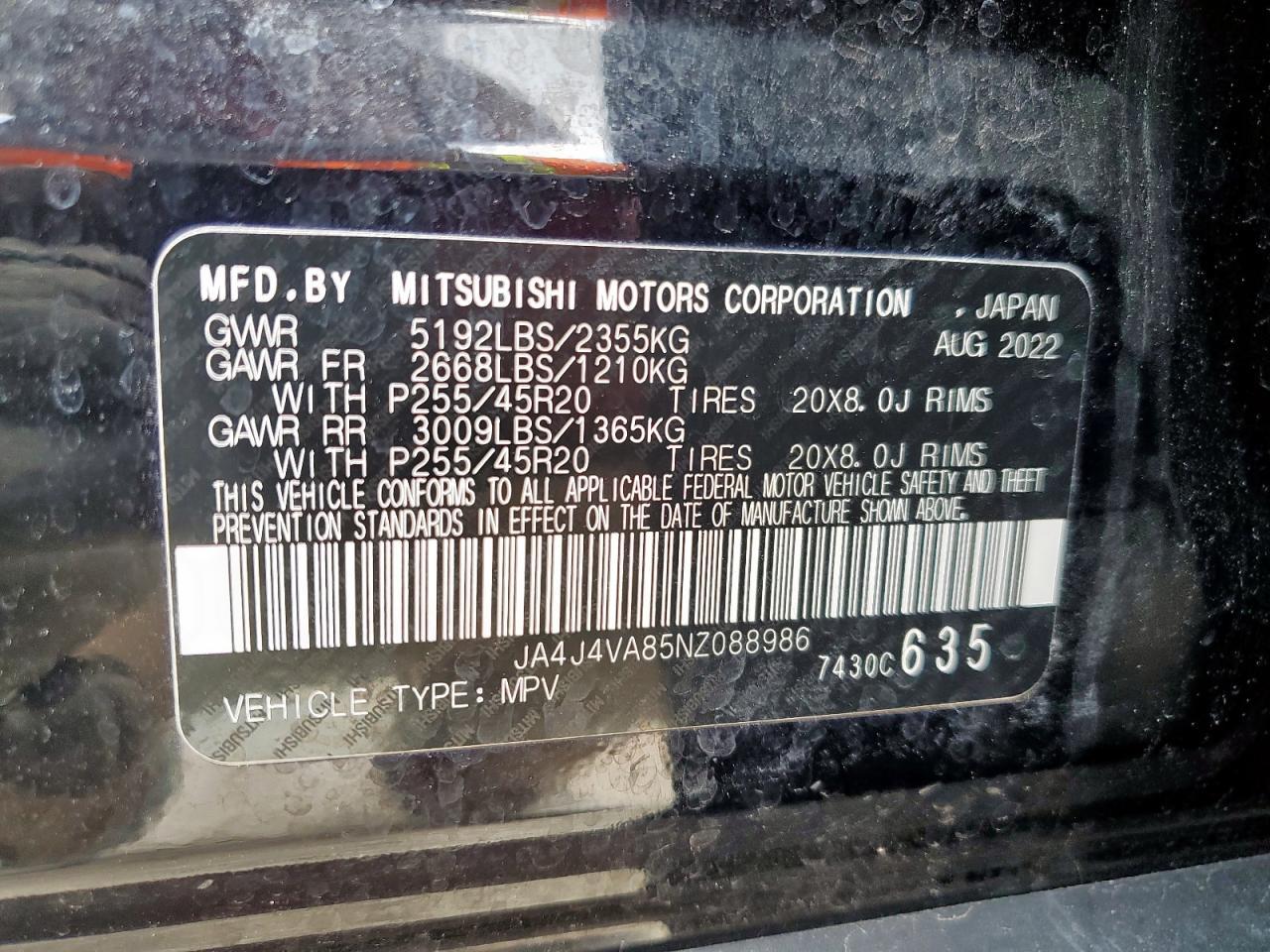 2022 MITSUBISHI outlander