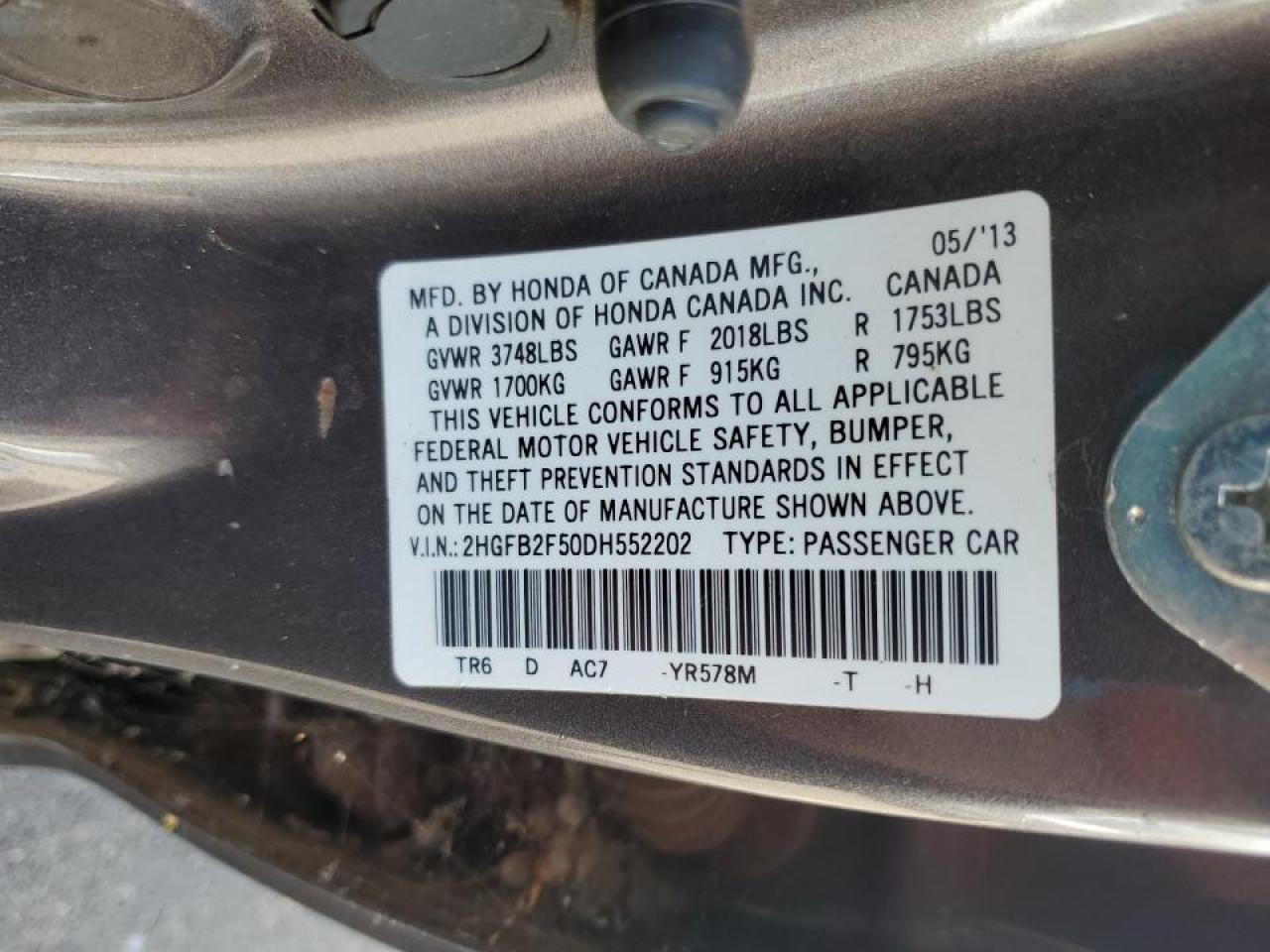 2013 HONDA CIVIC