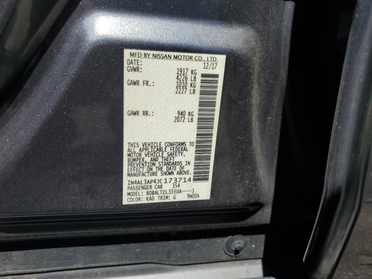 2018 NISSAN ALTIMA