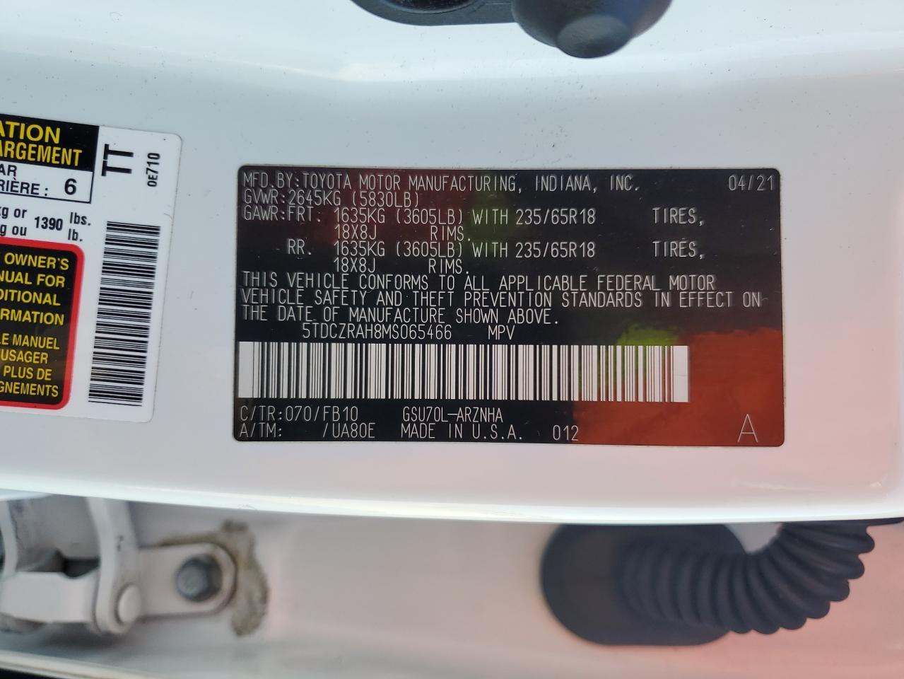 2021 TOYOTA HIGHLANDER