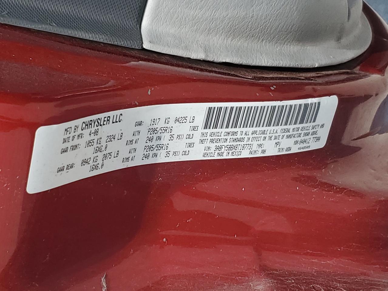 2008 CHRYSLER PT CRUISER