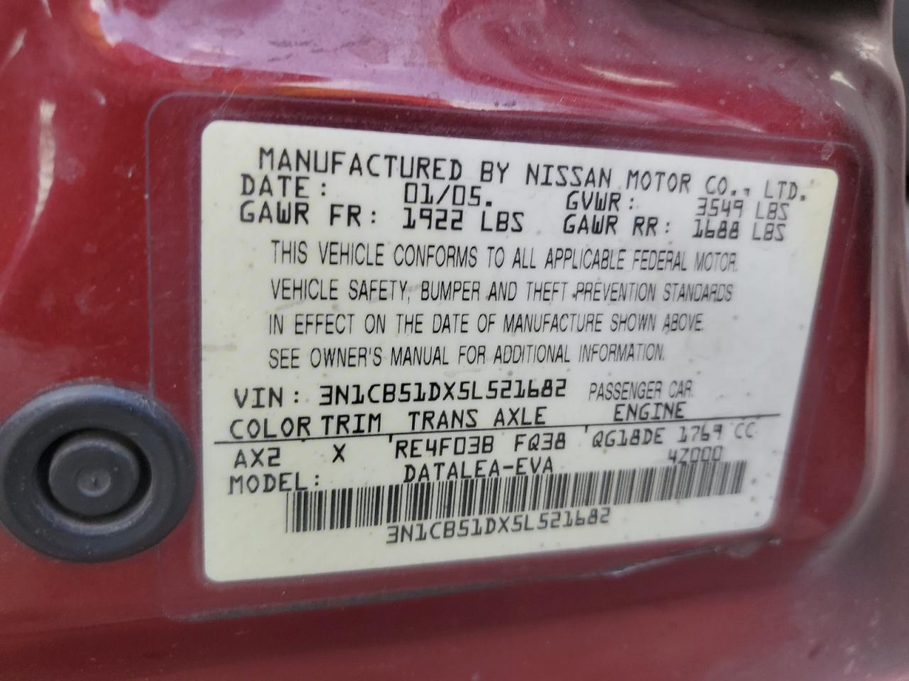 2005 NISSAN SENTRA