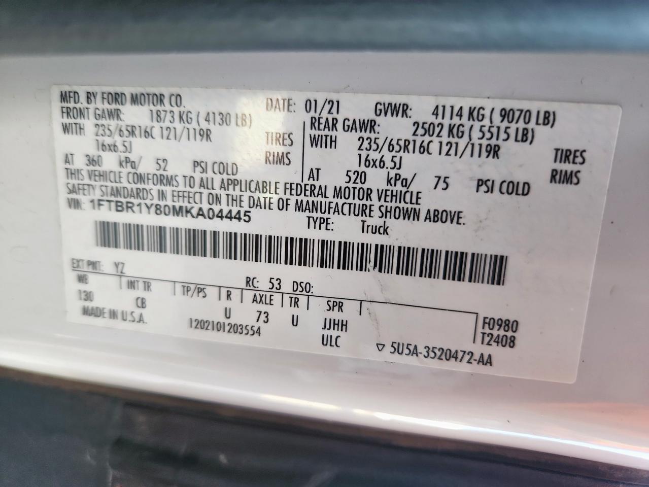 2021 FORD Transit