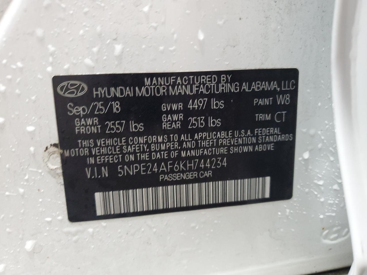 2019 HYUNDAI SONATA