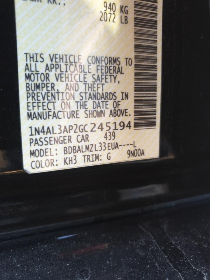 2016 NISSAN ALTIMA