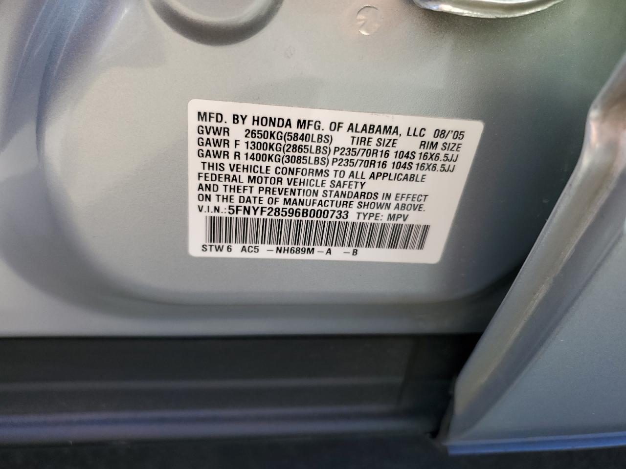 2006 HONDA PILOT