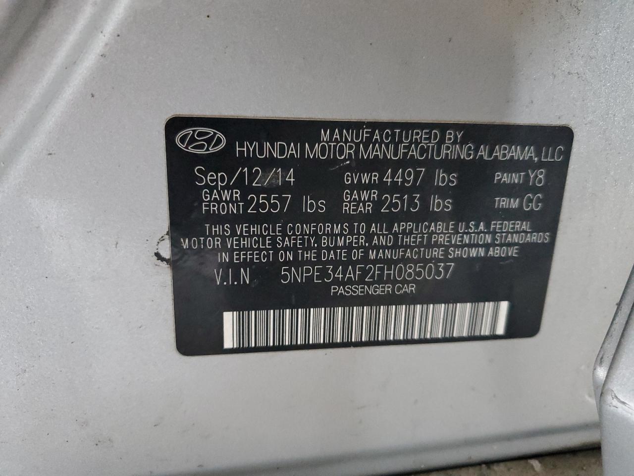 2015 HYUNDAI SONATA