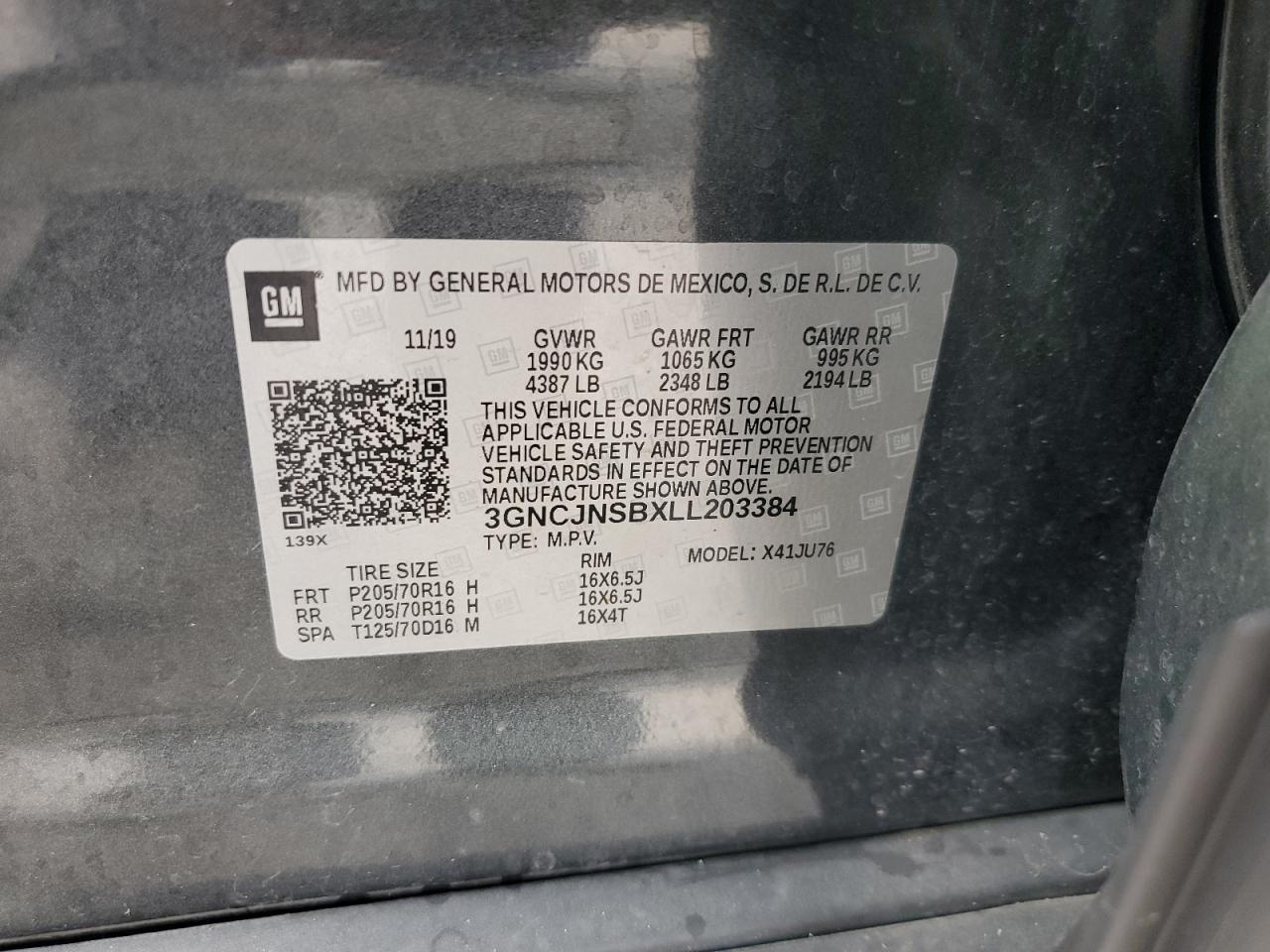 2020 CHEVROLET TRAX