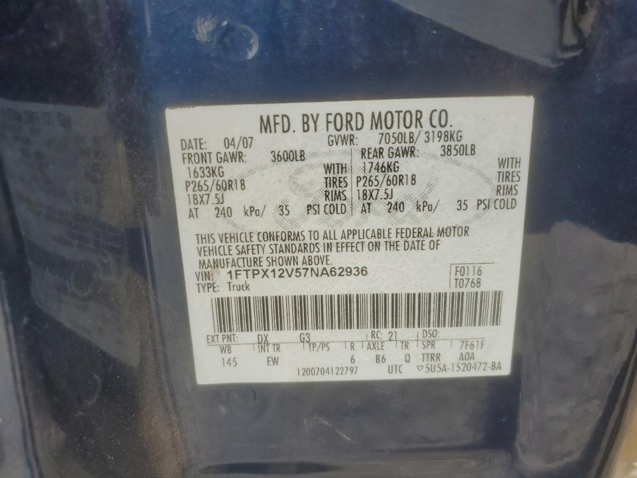 2007 FORD F-150