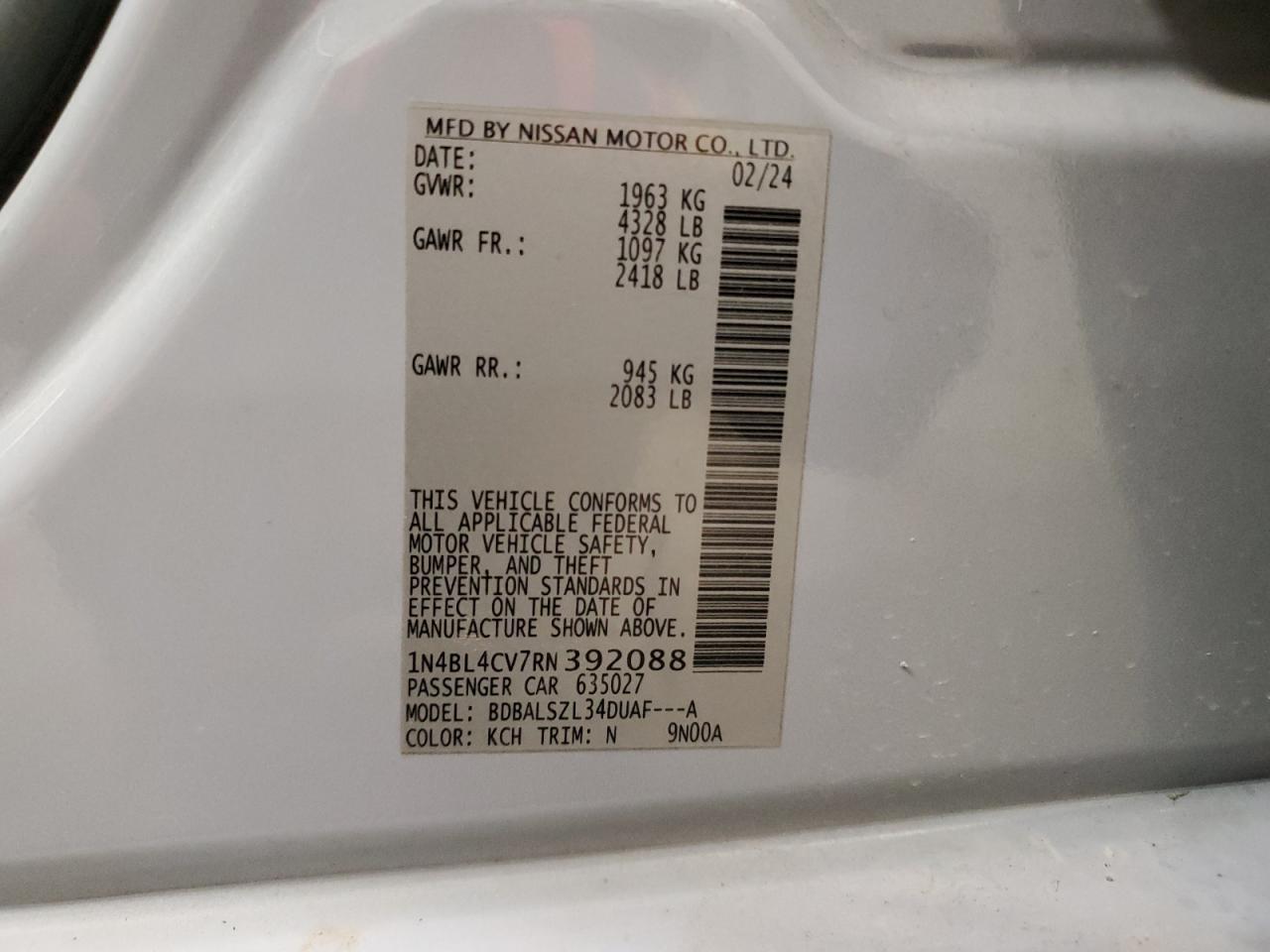 2024 NISSAN ALTIMA